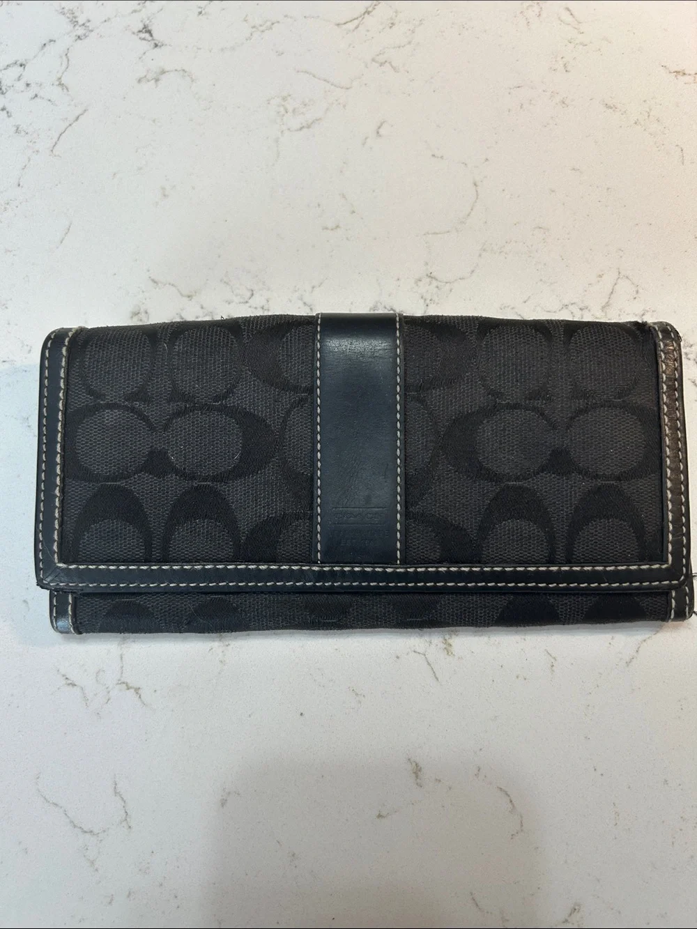 Coach Black Signature Continental Wallet